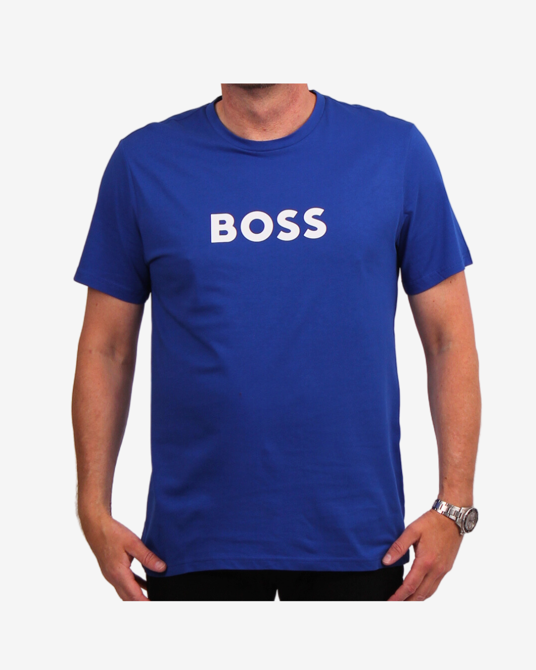 Billede af Hugo Boss T-Shirt i økologisk bomuld - Blå - Str. XXL - Modish.dk