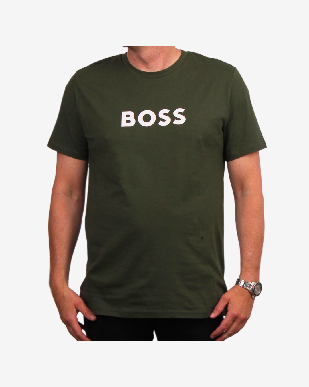 Se Hugo Boss T-Shirt i økologisk bomuld - Grøn - Str. L - Modish.dk hos Modish.dk