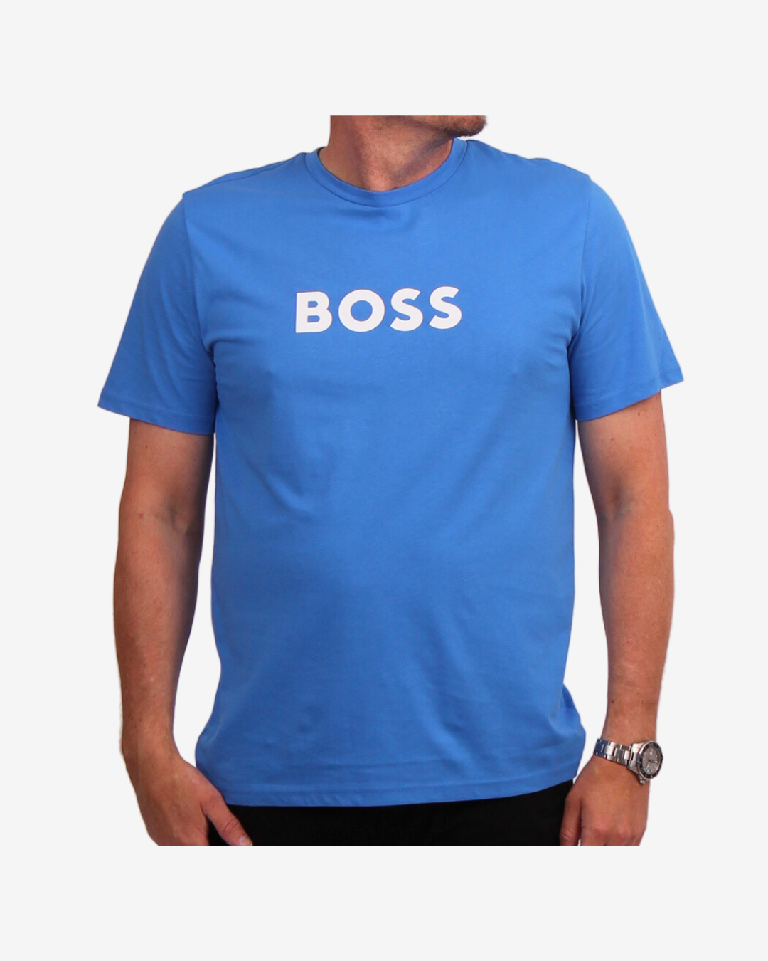 Billede af Hugo Boss T-Shirt i økologisk bomuld - Lyseblå - Str. XL - Modish.dk