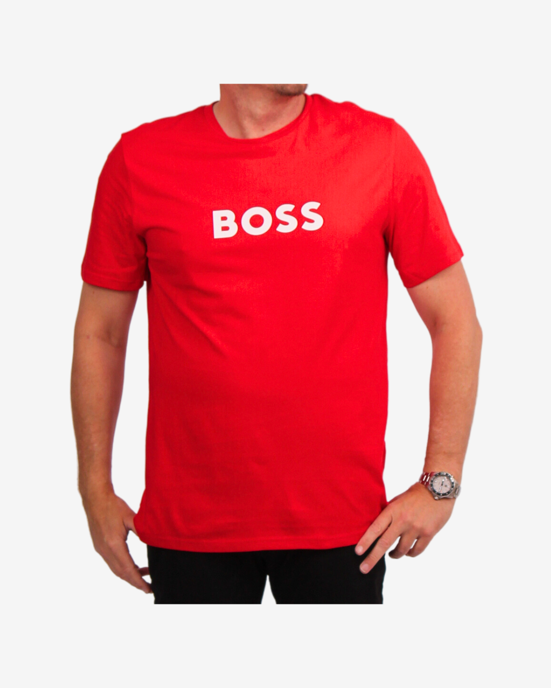 Se Hugo Boss T-Shirt i økologisk bomuld - Rød - Str. Large - Modish.dk hos Modish.dk