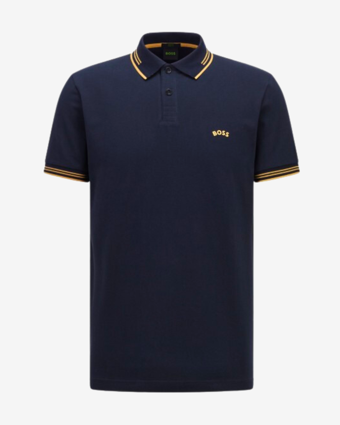 Se Hugo Boss Paul curved polo - Navy / Guld - Str. XXL - Modish.dk hos Modish.dk