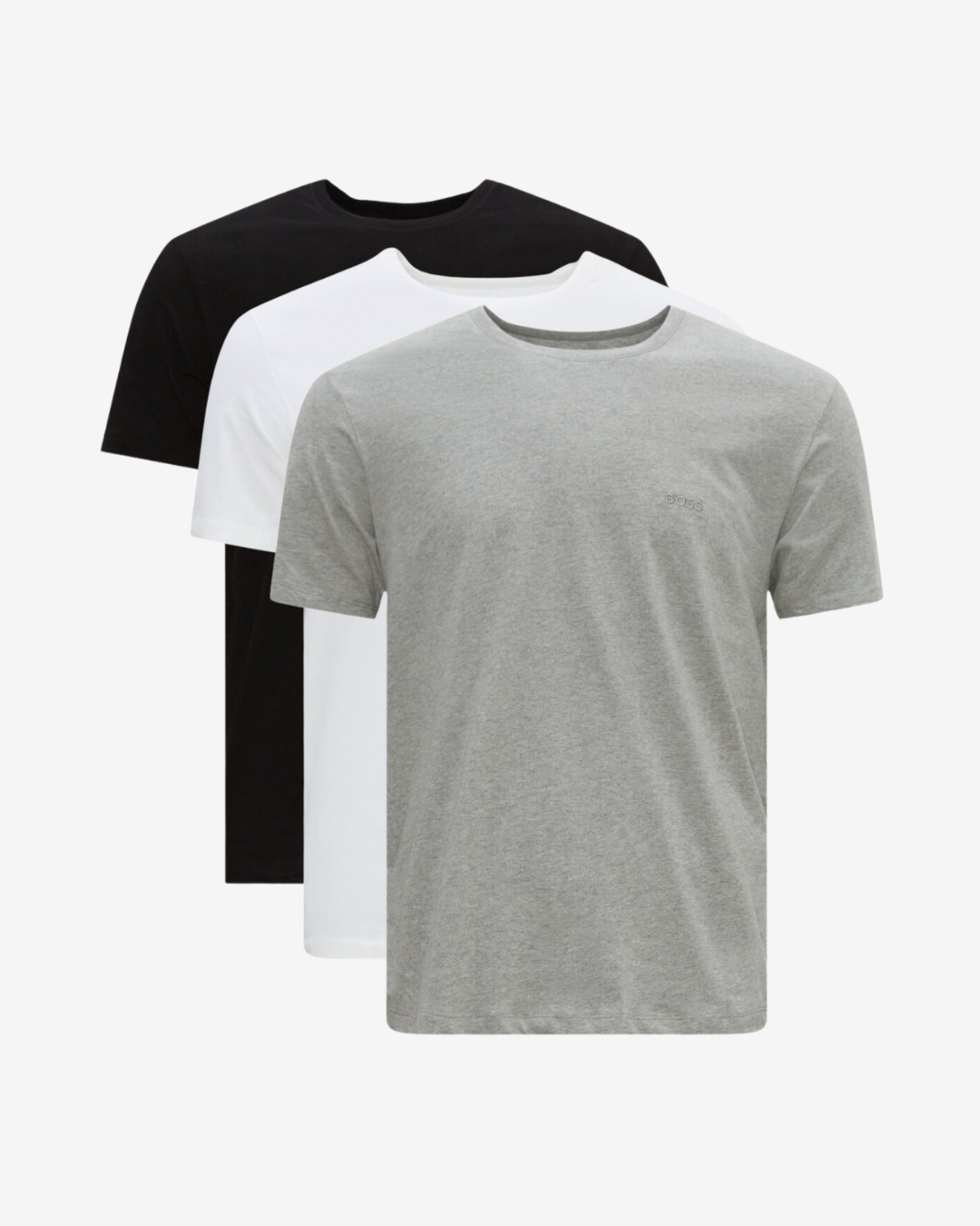 Billede af Hugo Boss 3-pak rundhals t-shirt - Sort / Grå / Hvid - Str. S - Modish.dk