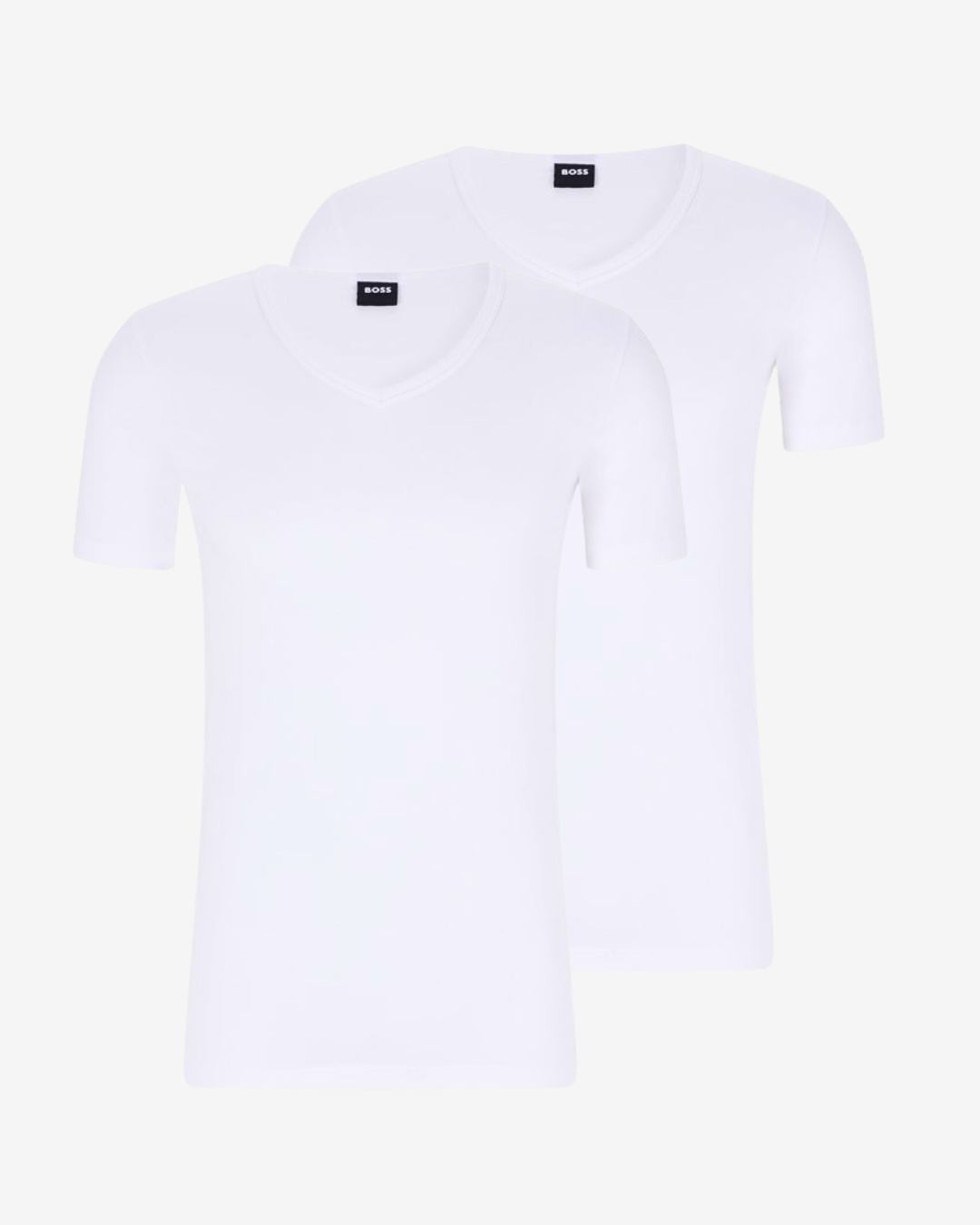 Se Hugo Boss V-hals slim t-shirt 2-pak - Hvid - Str. S - Modish.dk hos Modish.dk