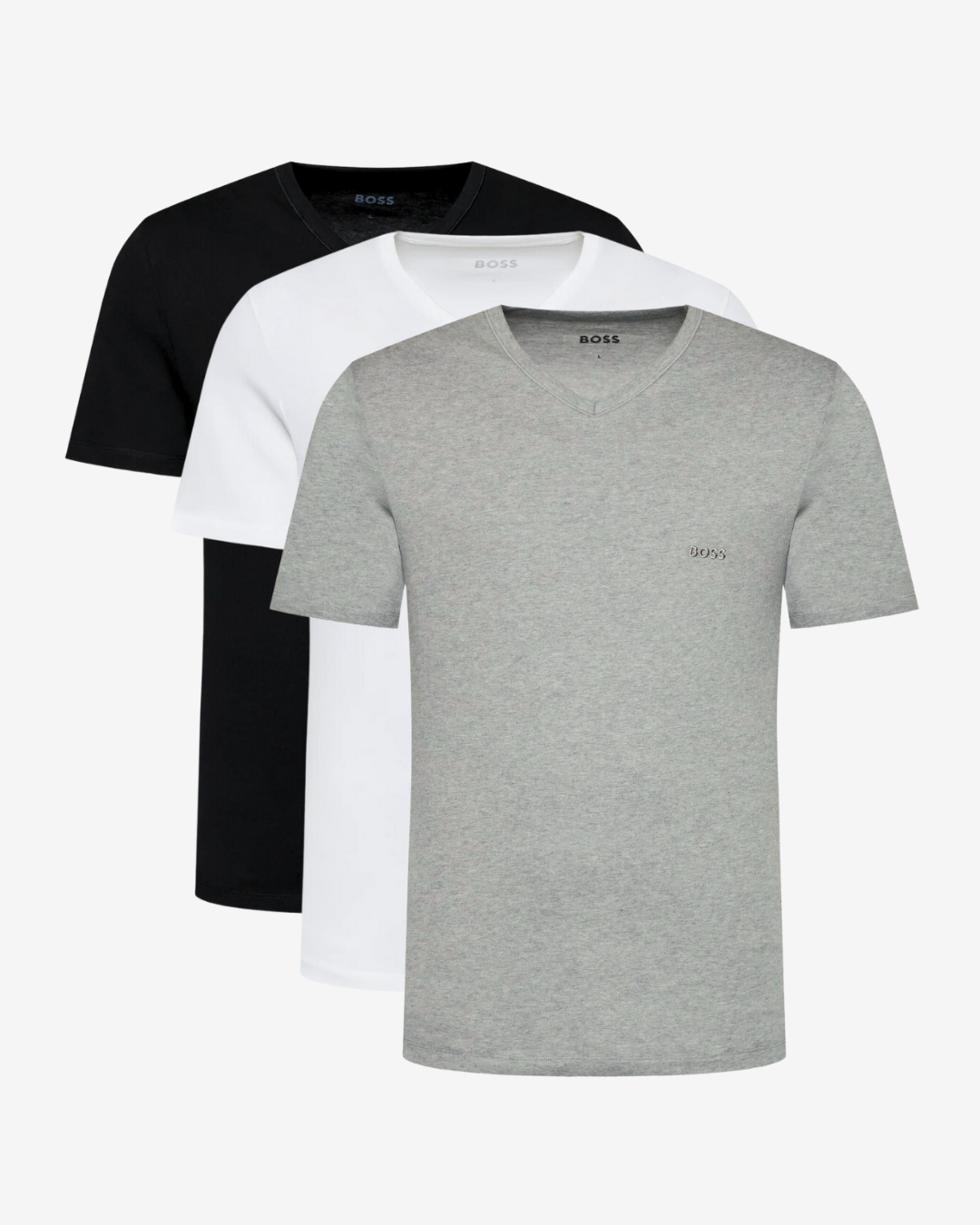 Se Hugo Boss 3-pak v-hals t-shirt - Sort / Grå / Hvid - Str. XXL - Modish.dk hos Modish.dk