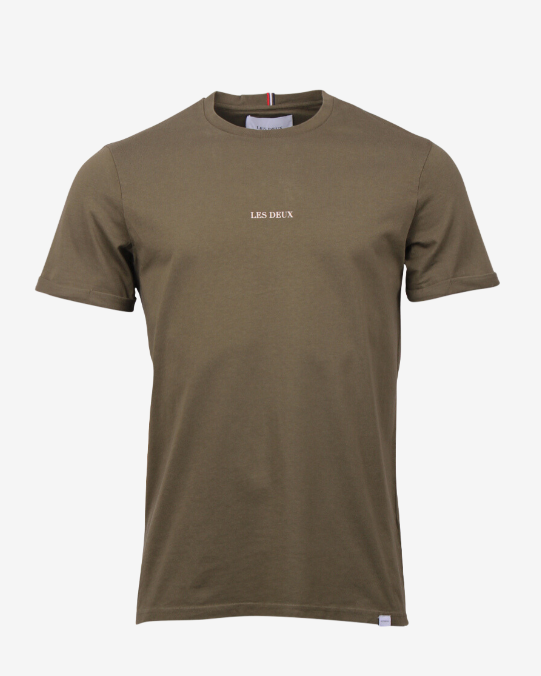 Billede af Les Deux Lens slim t-shirt - Olivengrøn - Str. XXL - Modish.dk