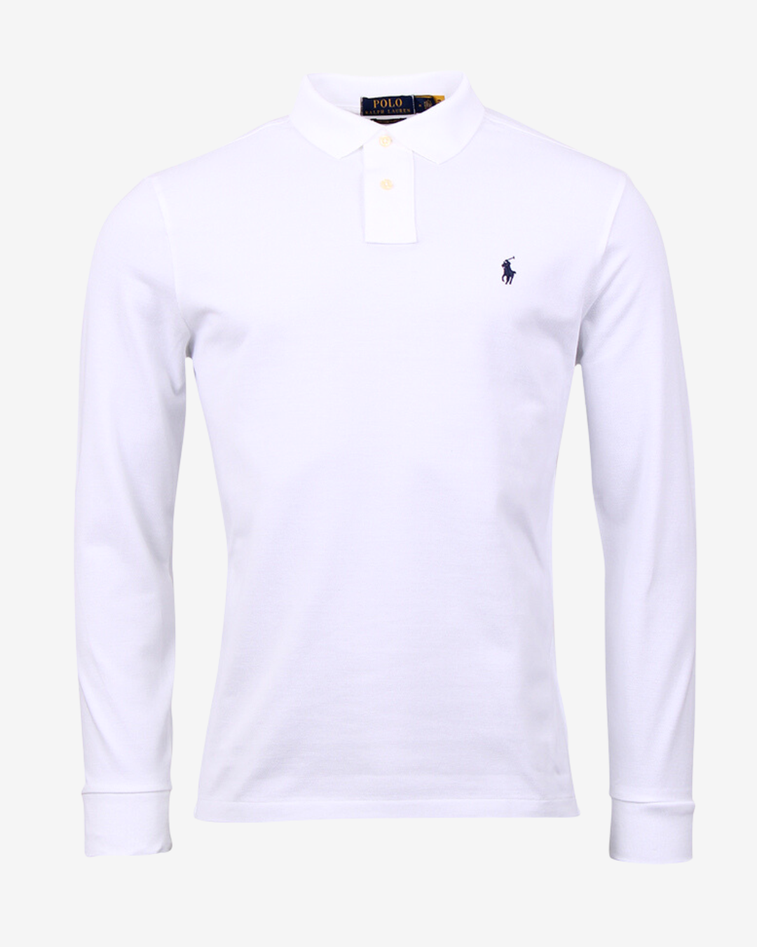 Se Ralph Lauren Langærmet slim polo - Hvid - Str. XL - Modish.dk hos Modish.dk