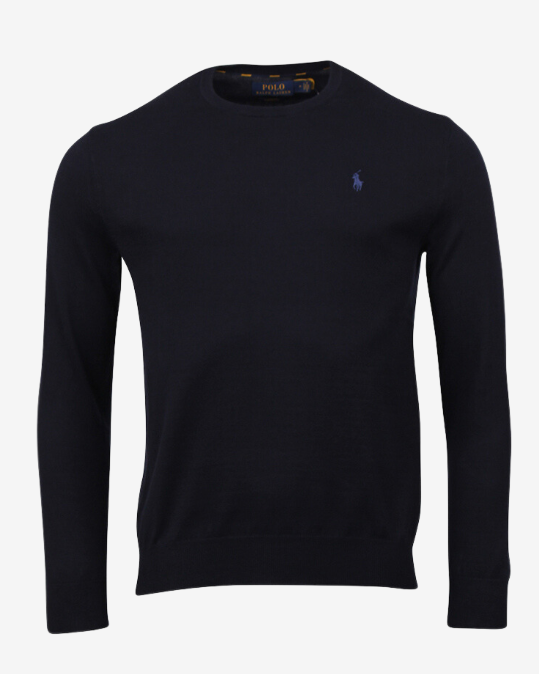 Billede af Ralph Lauren Slim pima bomulds strik - Navy - Str. S - Modish.dk