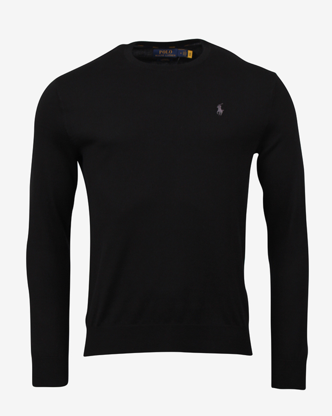 Billede af Ralph Lauren Slim pima bomulds strik - Sort - Str. S - Modish.dk