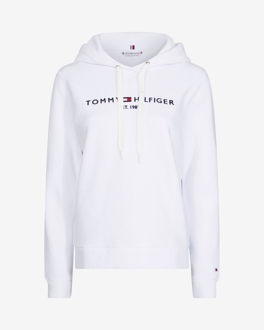 Se Tommy Hilfiger Heritage logo dame hættetrøje - Hvid - Str. S - Modish.dk hos Modish.dk