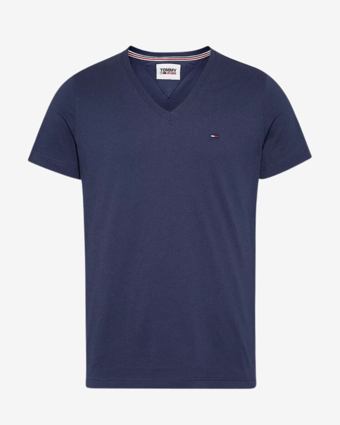 Se Tommy Hilfiger Original logo v-hals t-shirt - Navy - Str. L - Modish.dk hos Modish.dk