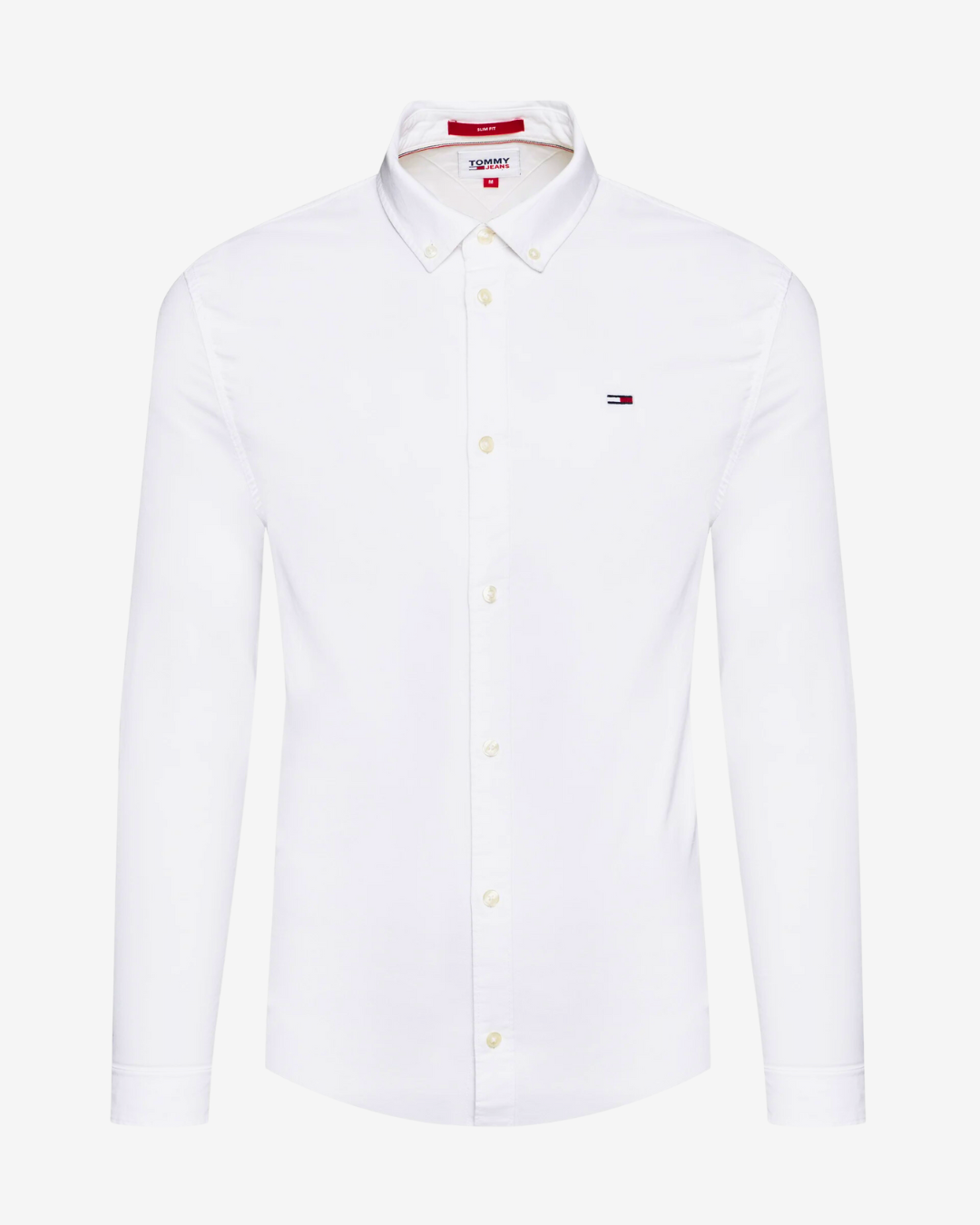 Se Tommy Hilfiger Oxford slim stræk skjorte - Hvid - Str. 3XL - Modish.dk hos Modish.dk