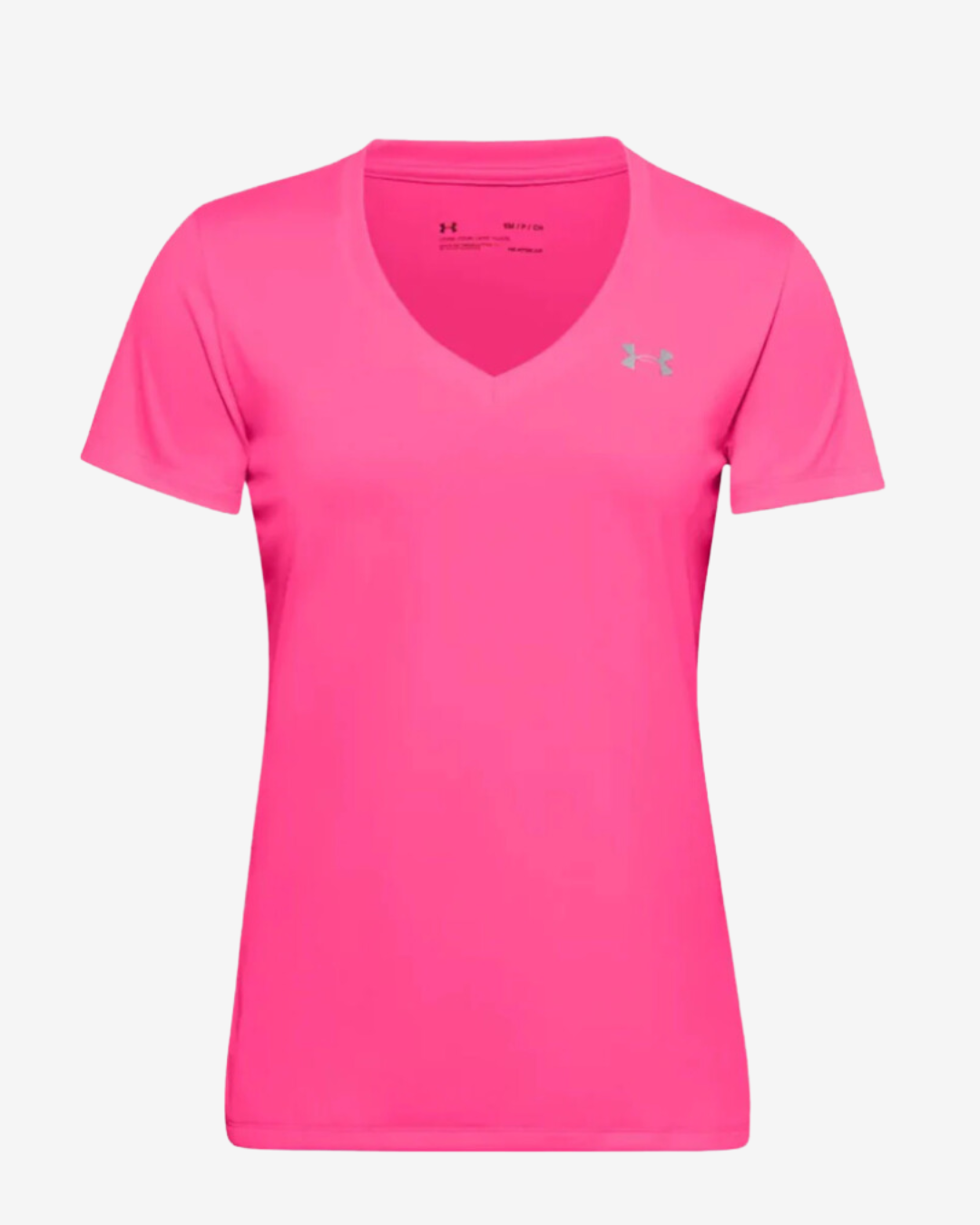 Se Under Armour Tech dame V-hals t-shirt - Pink - Str. XS - Modish.dk hos Modish.dk