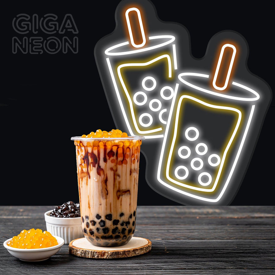 milk tea neon lights