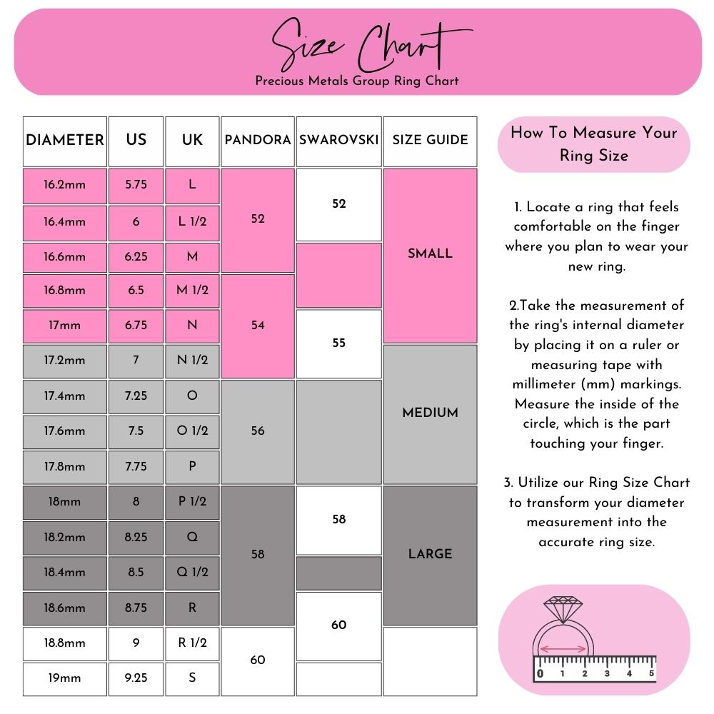 Ring Sizing Chart for Precious Metals Rings