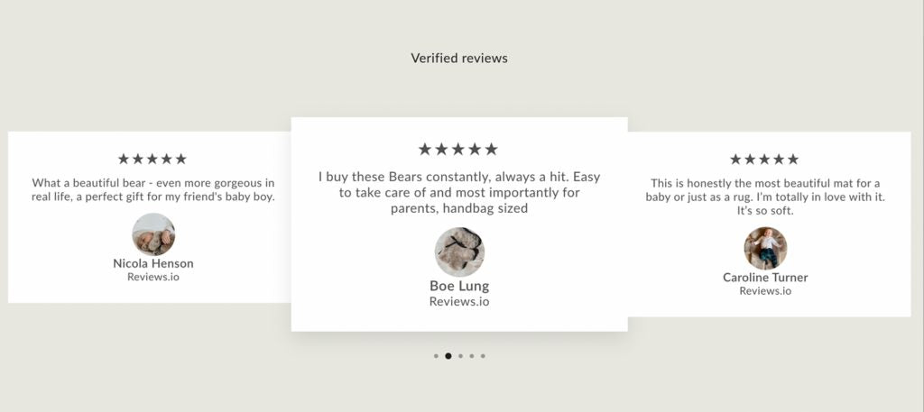 Example of reviews on a ecommerce product page