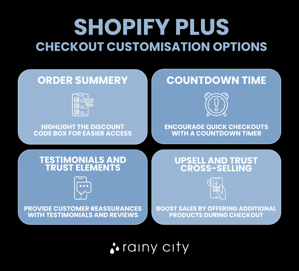 shopify plus checkout customisation options infographic