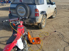 GasTapper transfer fuel from Chevy Tracker 4 wheel drive to Honda dirt bike