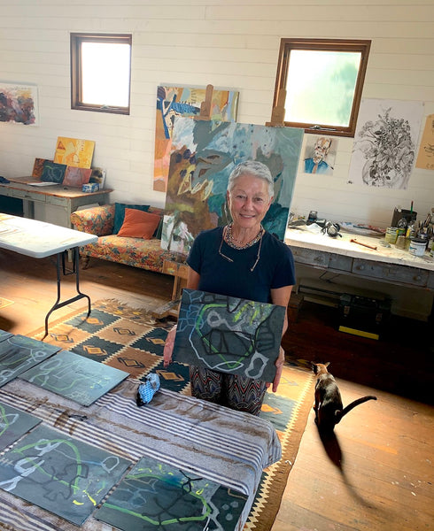 Beryl Miles in her studio