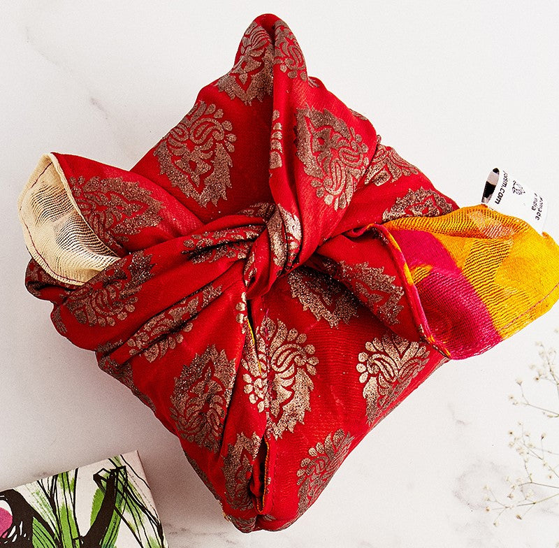 recycled sari wraps christmas plastic-free