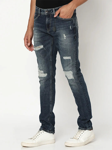 black ripped jeans for men - spykar