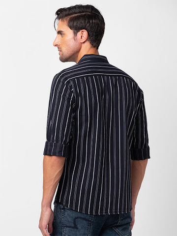 Black striped shirts for men - Spykar