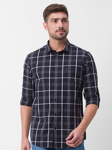 Navy striped shirt for men - Spykar