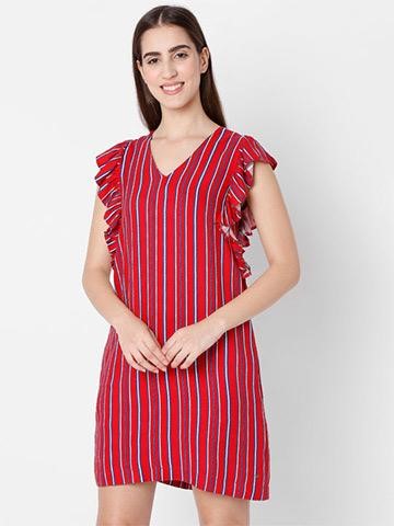 red casual-fit dress