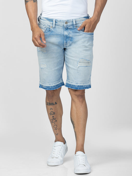 Men's Distressed Straight Leg Denim Shorts | Denim shorts, Straight leg  denim, Black denim shorts
