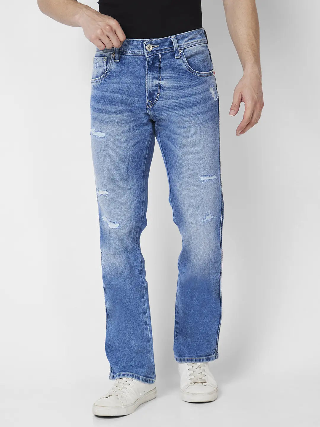 Lu's Chic Men's Distressed Jeans Slim Fit Pants Mid Rise Trousers Denim  Ripped Chic Denim Jeggings Grey 34 - Walmart.com