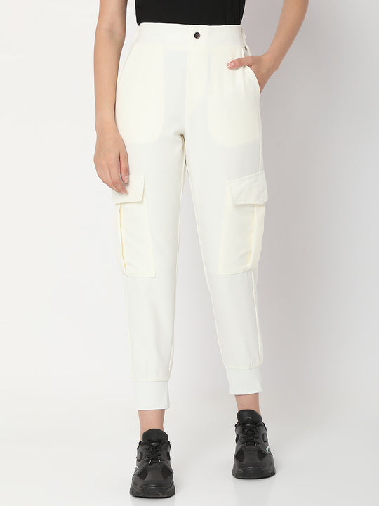 Buy Women Peach Coloured Solid Wide Leg Track Pants - Track Pants for Women