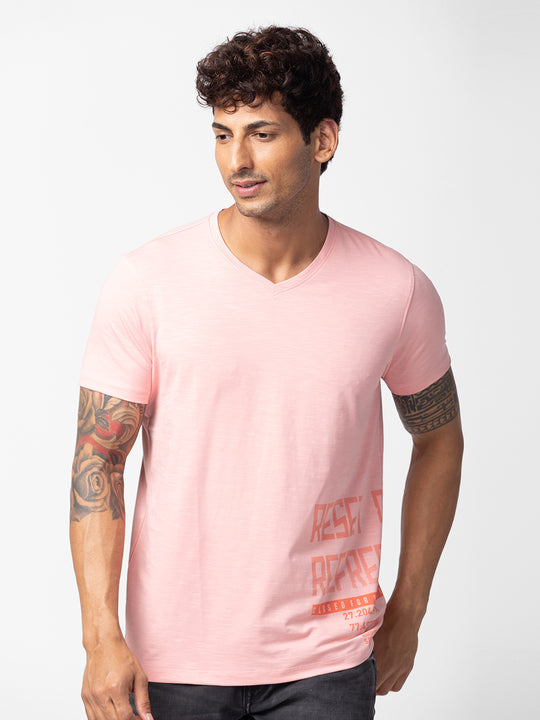 Buy T-Shirt for Women Online  Pink Cotton Half Sleeve T-Shirt