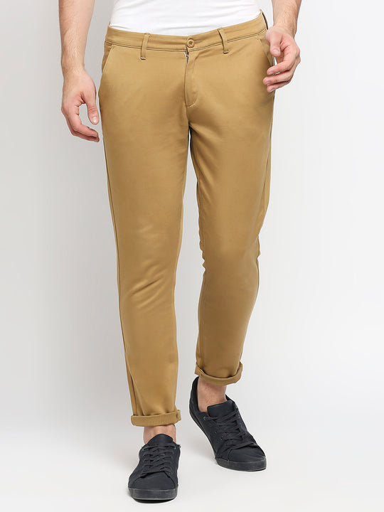 Buy Men Brown Solid Corduroy Trousers online  Looksgudin