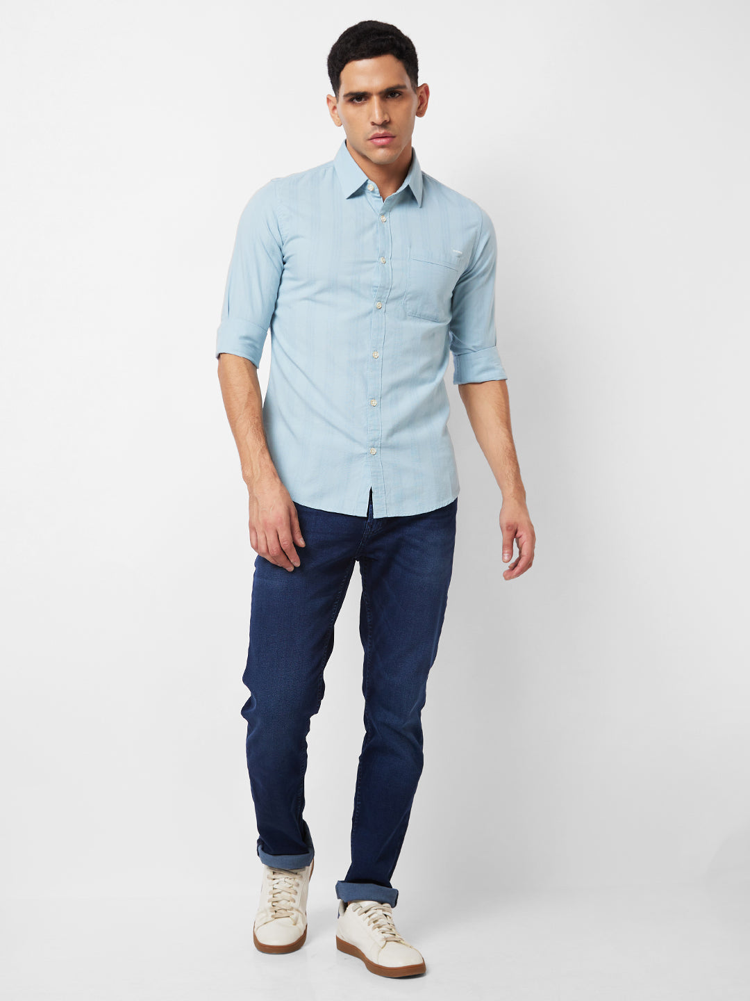 Light Blue Shirt . Light Beige Chinos . Dark Blue Derbies | Beige chinos,  Light blue shirts, Mens outfits