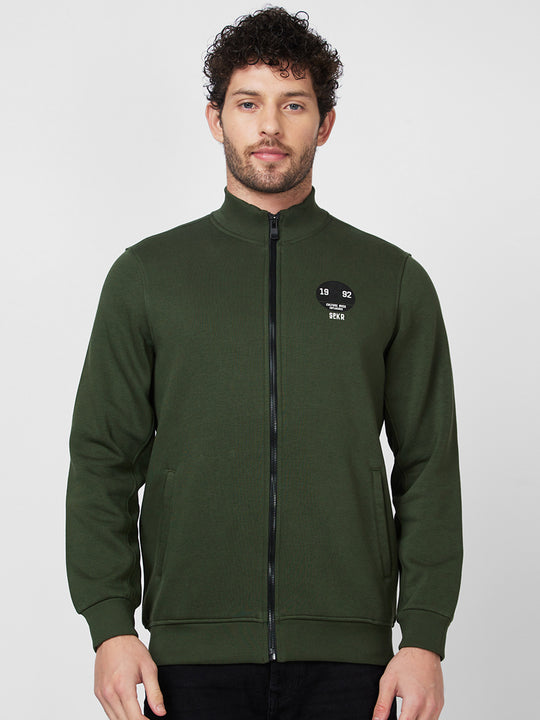 Buy Dark Green Zip-Through Hoodie S, Hoodies and sweatshirts