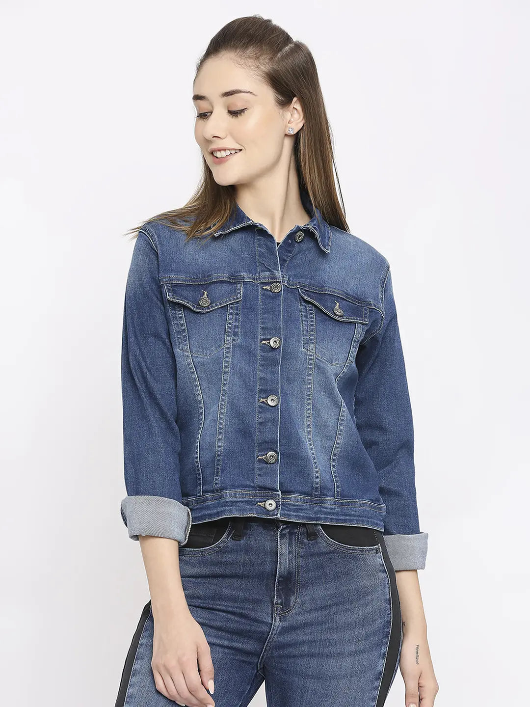 Moshe Full Sleeve Washed Women Denim Jacket - Buy Moshe Full Sleeve Washed  Women Denim Jacket Online at Best Prices in India | Flipkart.com