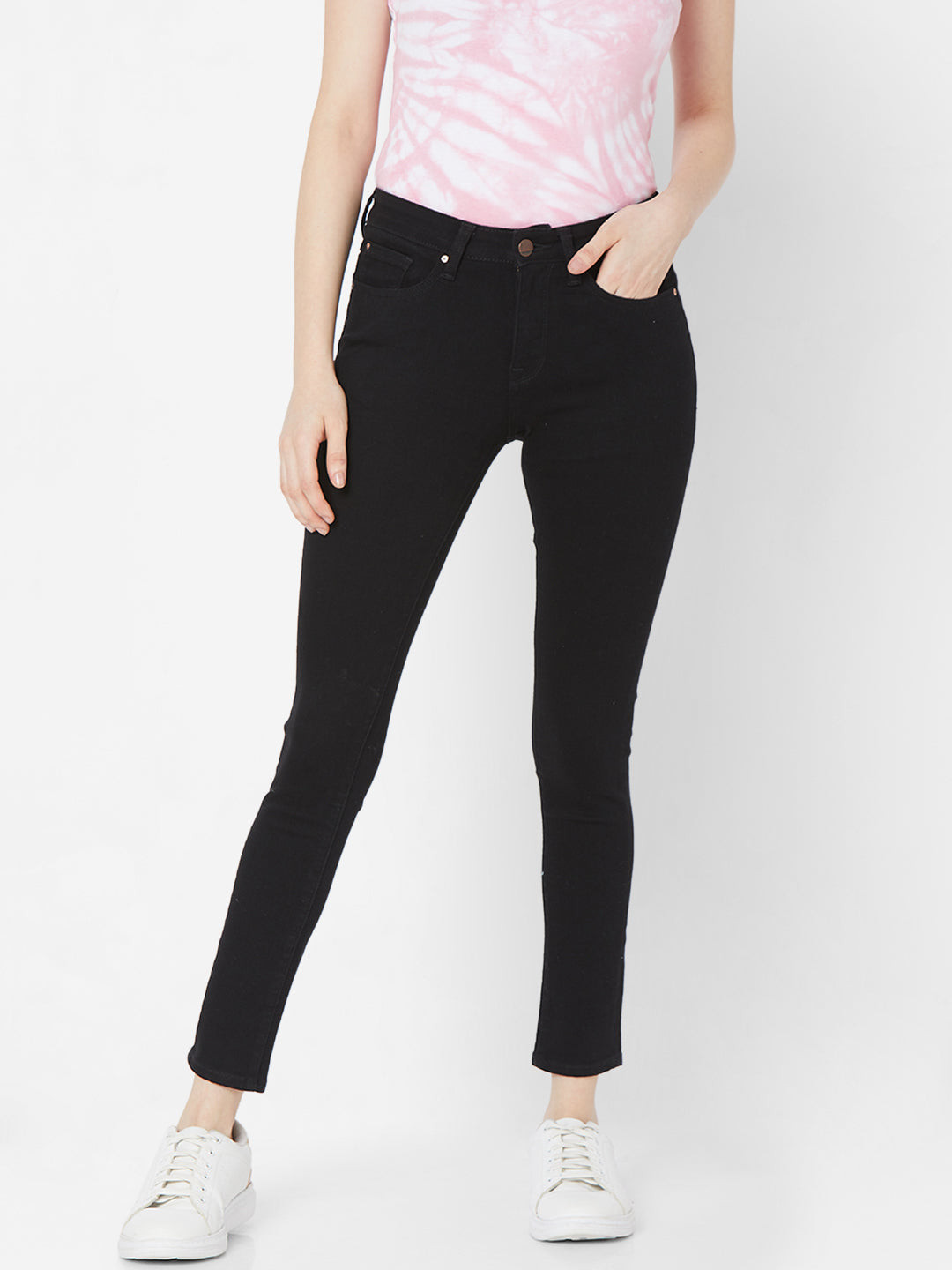 black cotton jeans ladies