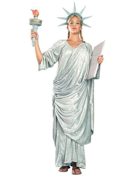 Yeahdor Statua della libertà Costume Bambina American Abiti Classici  Liberty Lady Dress Vestito Lungo da Cerimonia Costume da Festa di Hallowen