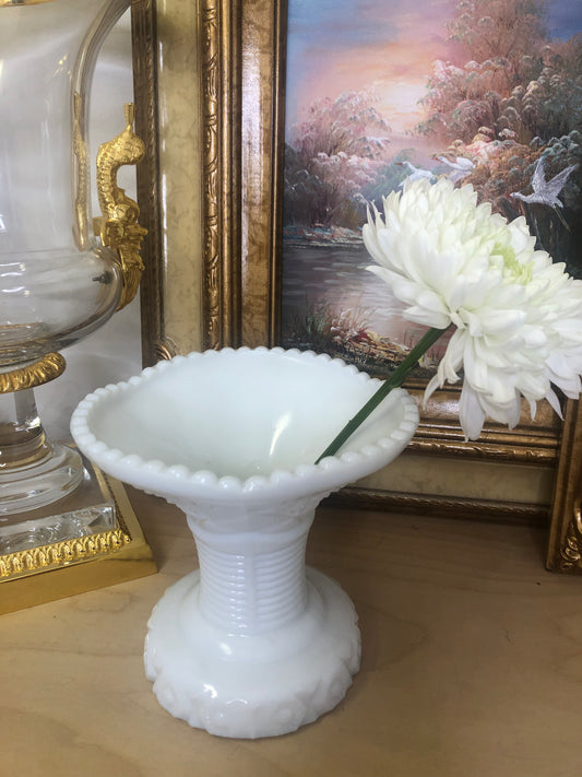 Vintage Fenton “Aqua crest” 4” Tall Glass Pedestal Vase - Pristine! Ru –  Lillian Grey