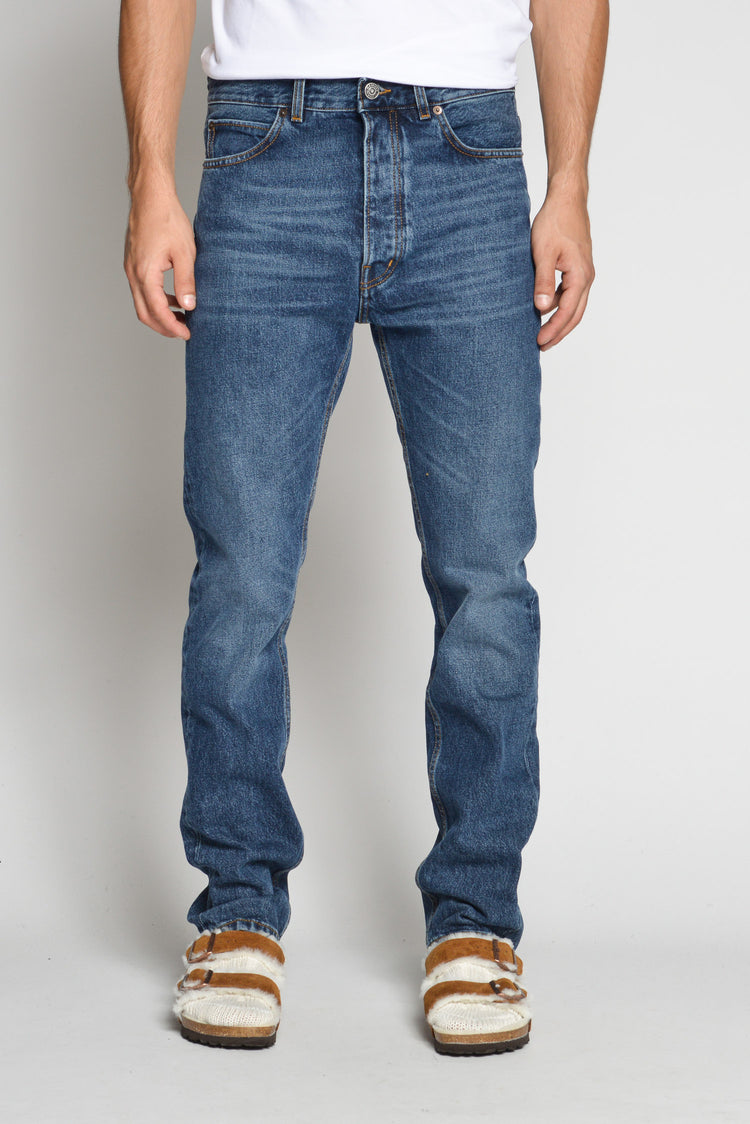 Haikure California Straight Leg Men's Blue Jeans Dark Blue Uomo » Block 60