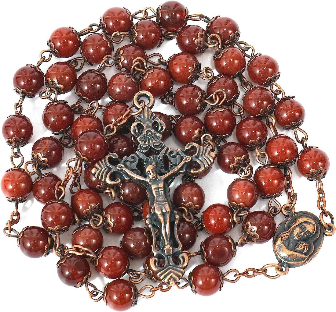 Wood Bead Rose Scented Rosary - 3mm beads - Loreto Gift