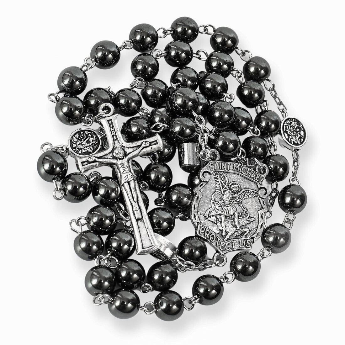 Gunmetal Black Crystal Rosary Chain, 6 mm Silver Wire Wrapped Crystal – A  Girls Gems