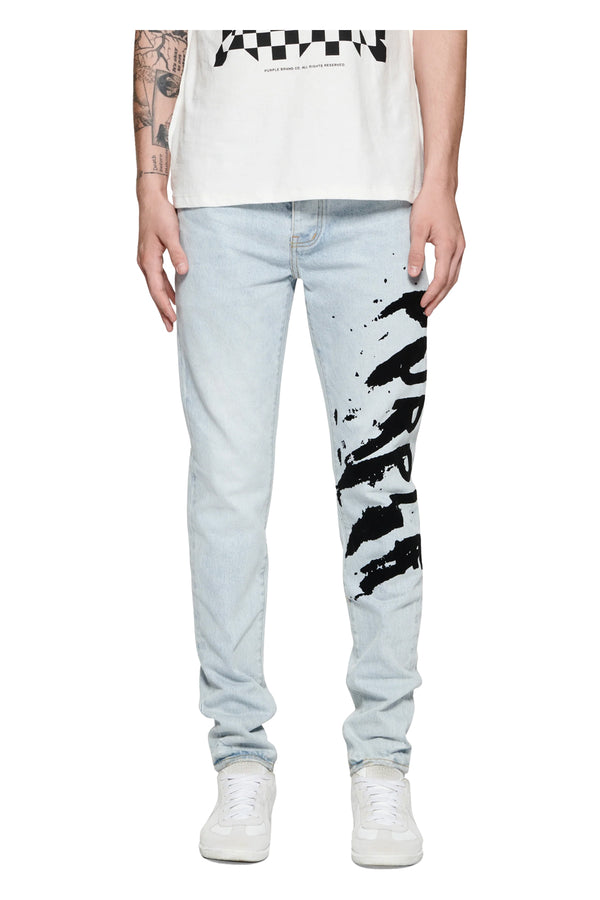 Purple Jeans Film Monogram Jacquard Denim - White 28 / White