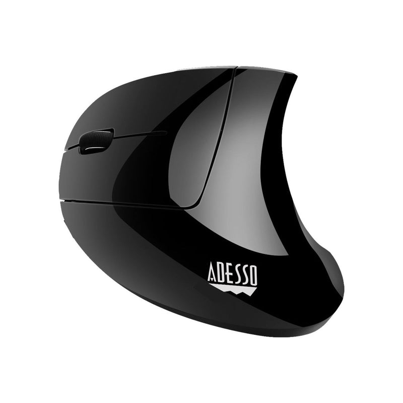 Adesso - iMouse E90 - Wireless Vertical Mouse - Left-handed, Optical, 6 Buttons, 33ft Range, Black - Box Unboxed