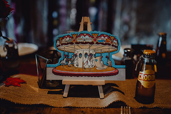 Travel themed table name - Florence Carousel