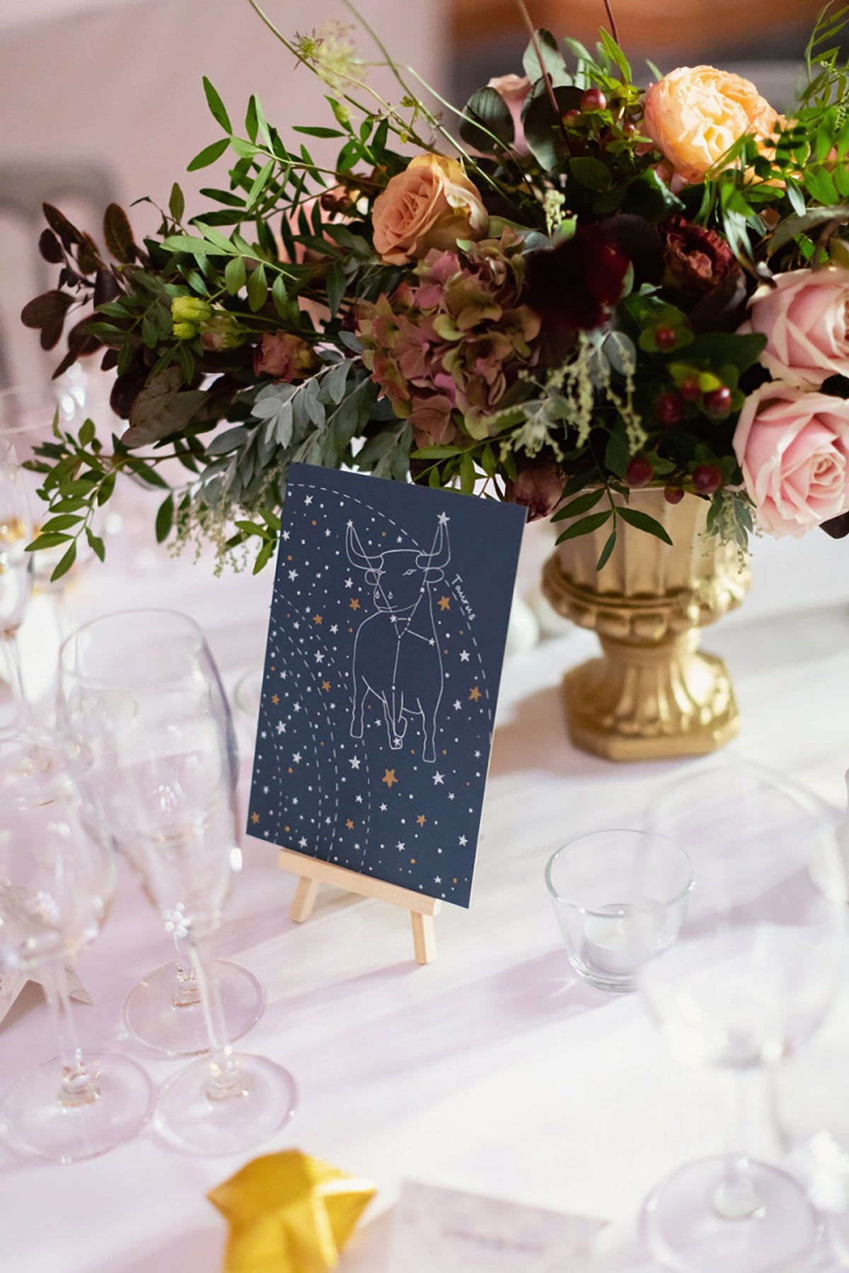 Bespoke celestial wedding themed table names