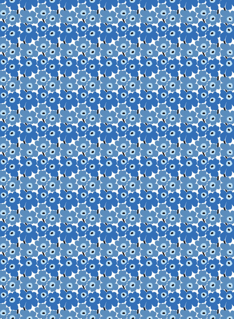 Marimekko 100% Cotton Fabric - Mini Unikko (Blue, White) – Pappa Sven