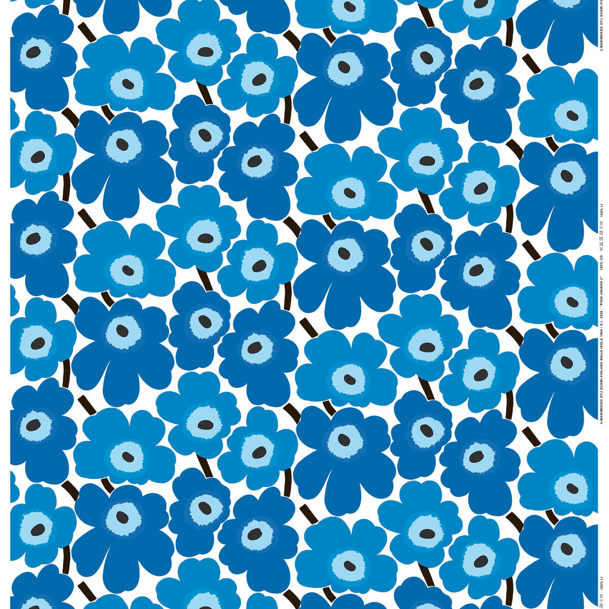 Marimekko 100% Cotton Fabric - Pieni Unikko (Blue, White) – Pappa Sven