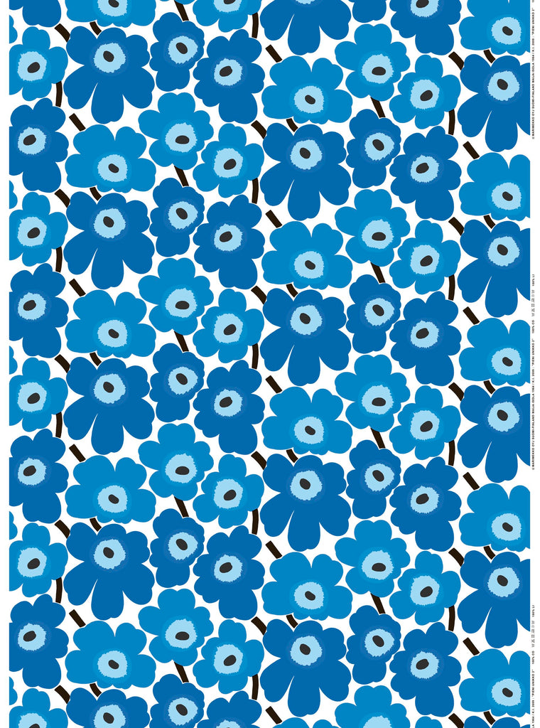 Marimekko 100% Cotton Fabric - Pieni Unikko (Blue, White) – Pappa Sven
