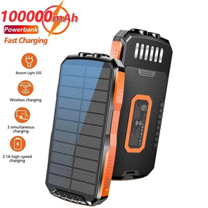 2025 100,000mAh Solar Power Bank – Qi Wireless Charger & Fast Charging - Gitimtim