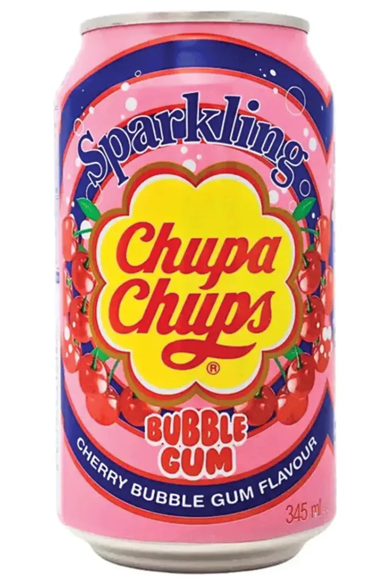 Chupa Chups CHERRY BUBBLE GUM Sparking Drink 0.345L Can